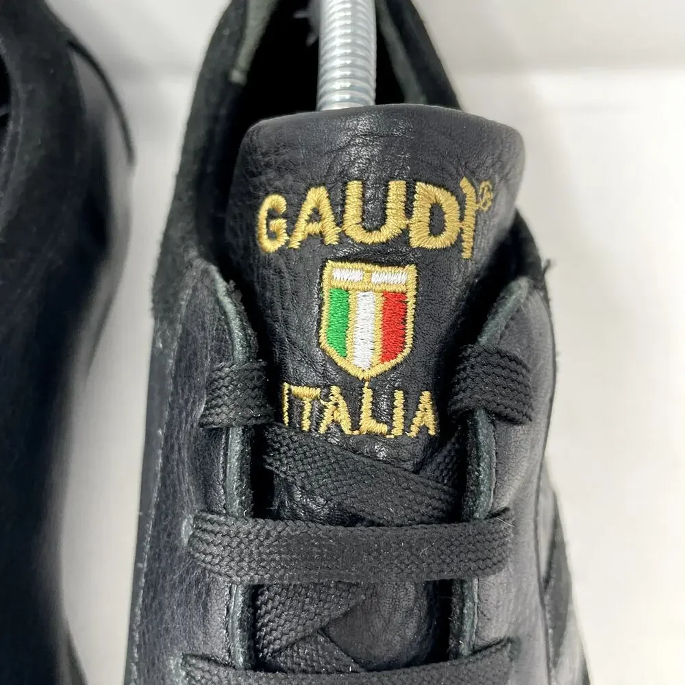 Gaudi Black Leather Suede Sneakers Mens Size EU 44 US 10.5